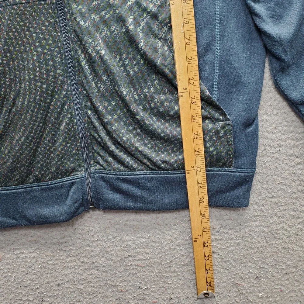 Adidas Hoodie Mens L Blue Fleece Lined Climawarm Athletic Long Sleeve Full Zip